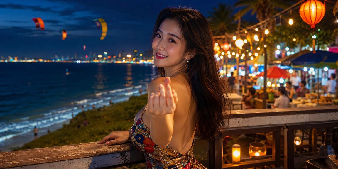 Cảnh người chơi tham gia game bài trong không khí chợ đêm sôi động tại Mũi Né, Bình Thuận